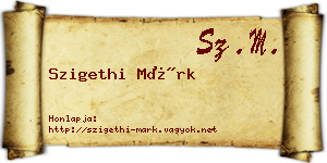 Szigethi Márk névjegykártya