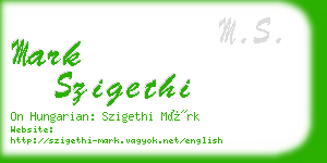 mark szigethi business card